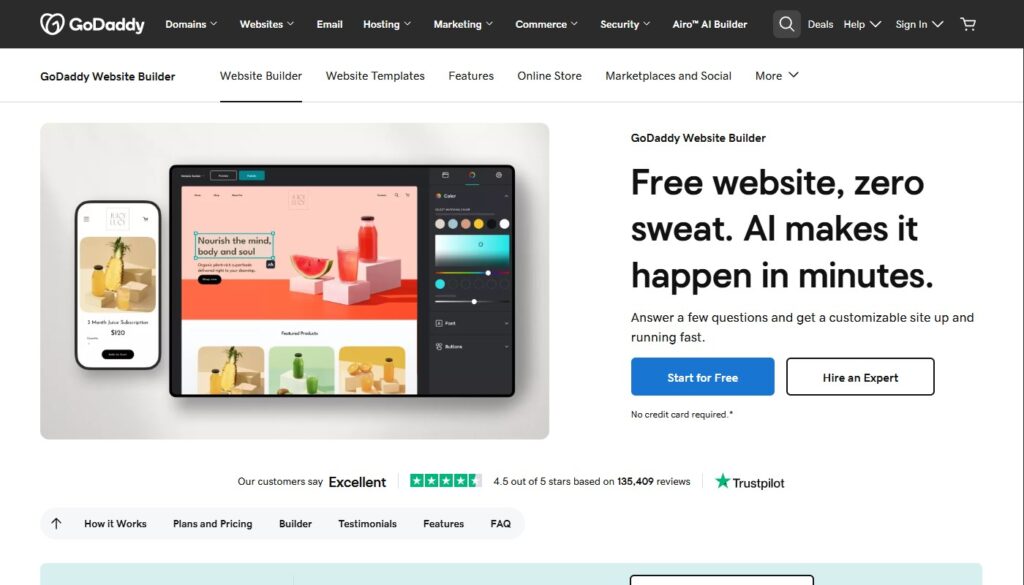 TOP 5 WEBSITE BUILDERS WORTH YOUR MONEY godaddy